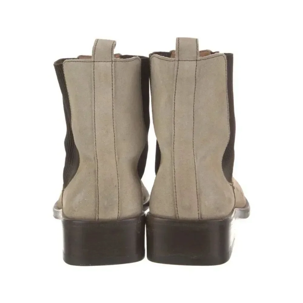 Gucci Authentic Beige Neutral Suede Leather Ankle Chelsea Boots 6